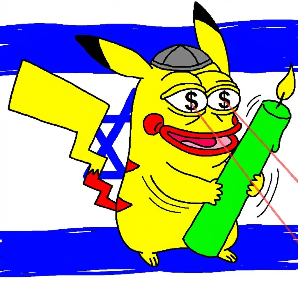 Kipachu with candle and Israeli flag